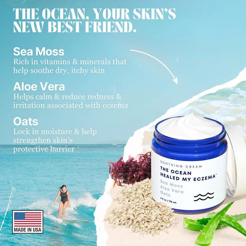 Sea Therapy Soothing Cream - Natural Relief with Sea Moss, Aloe & Oats – For Dry, Sensitive Skin