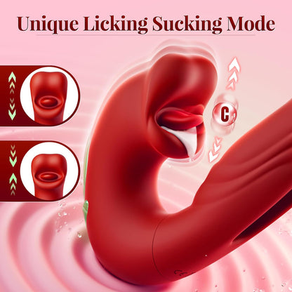 Thrusting Vibrator for Women – 7 Modes Flapping, Licking & Vibration Pleasure Toy