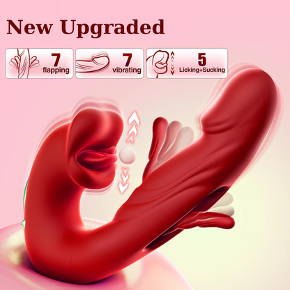 Thrusting Vibrator for Women – 7 Modes Flapping, Licking & Vibration Pleasure Toy