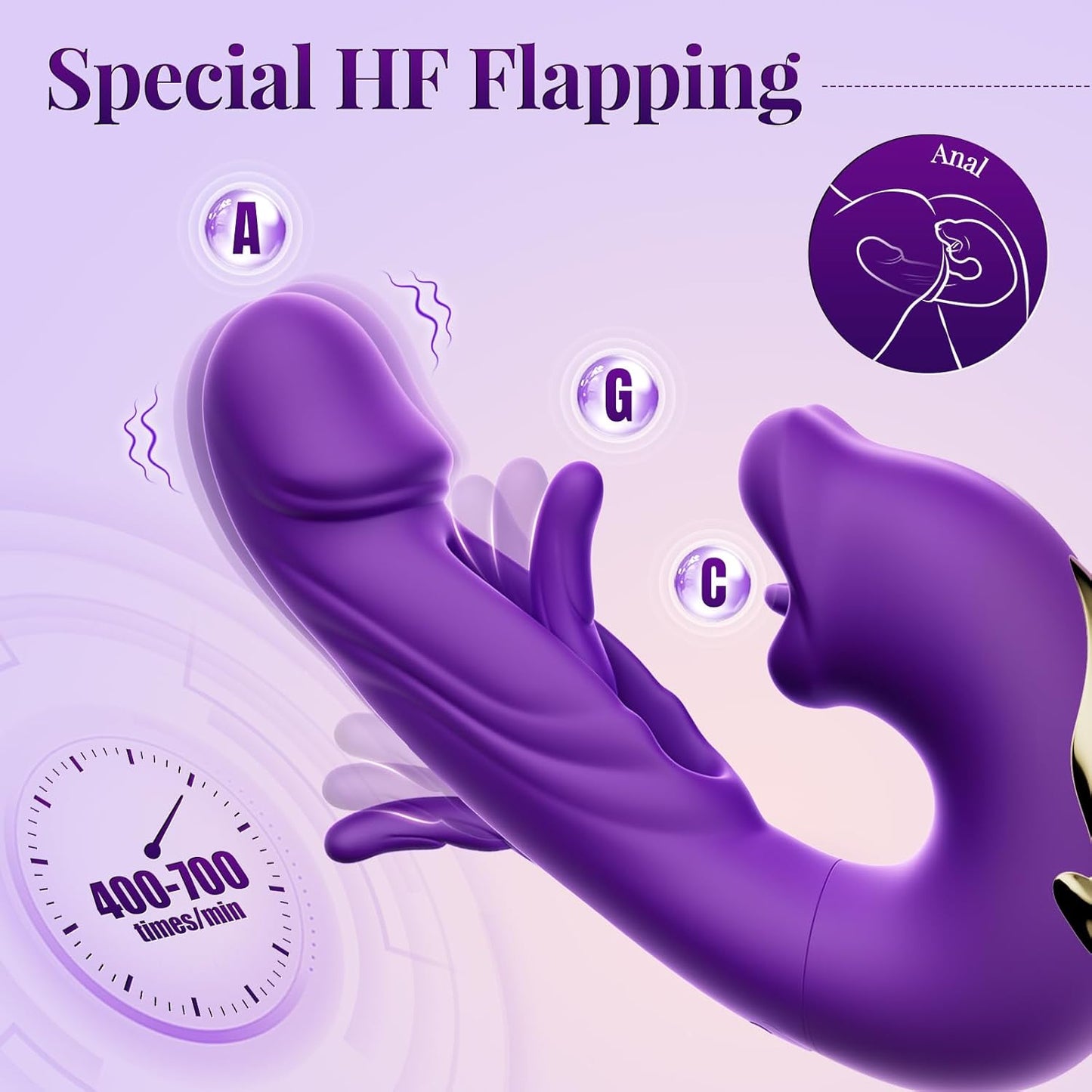 Thrusting Vibrator for Women – 7 Modes Flapping, Licking & Vibration Pleasure Toy