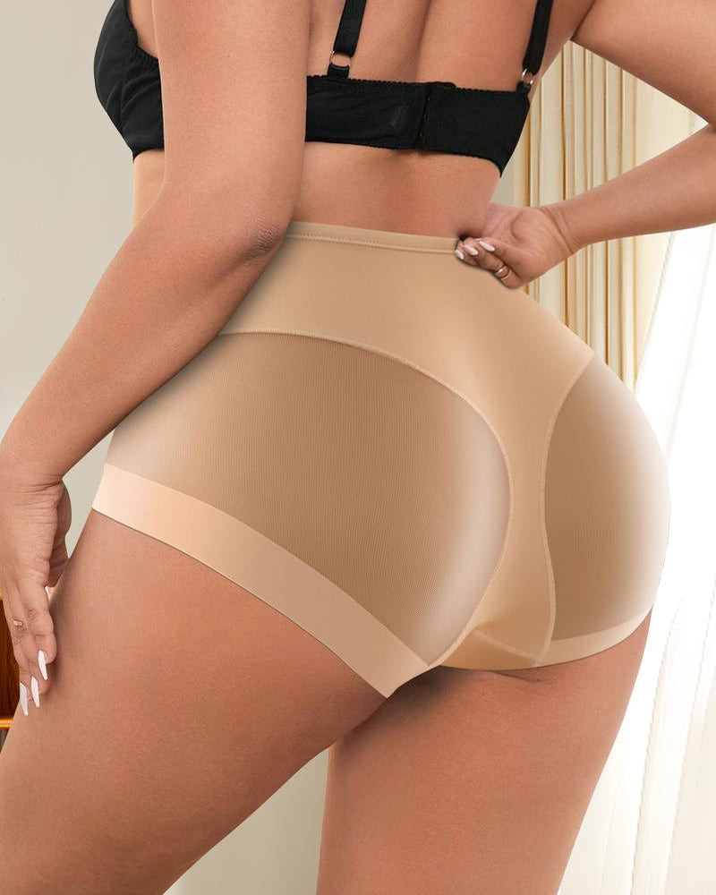 Sexy Stretchy Mesh Patchwork Tummy Control Butt Lifting Panties